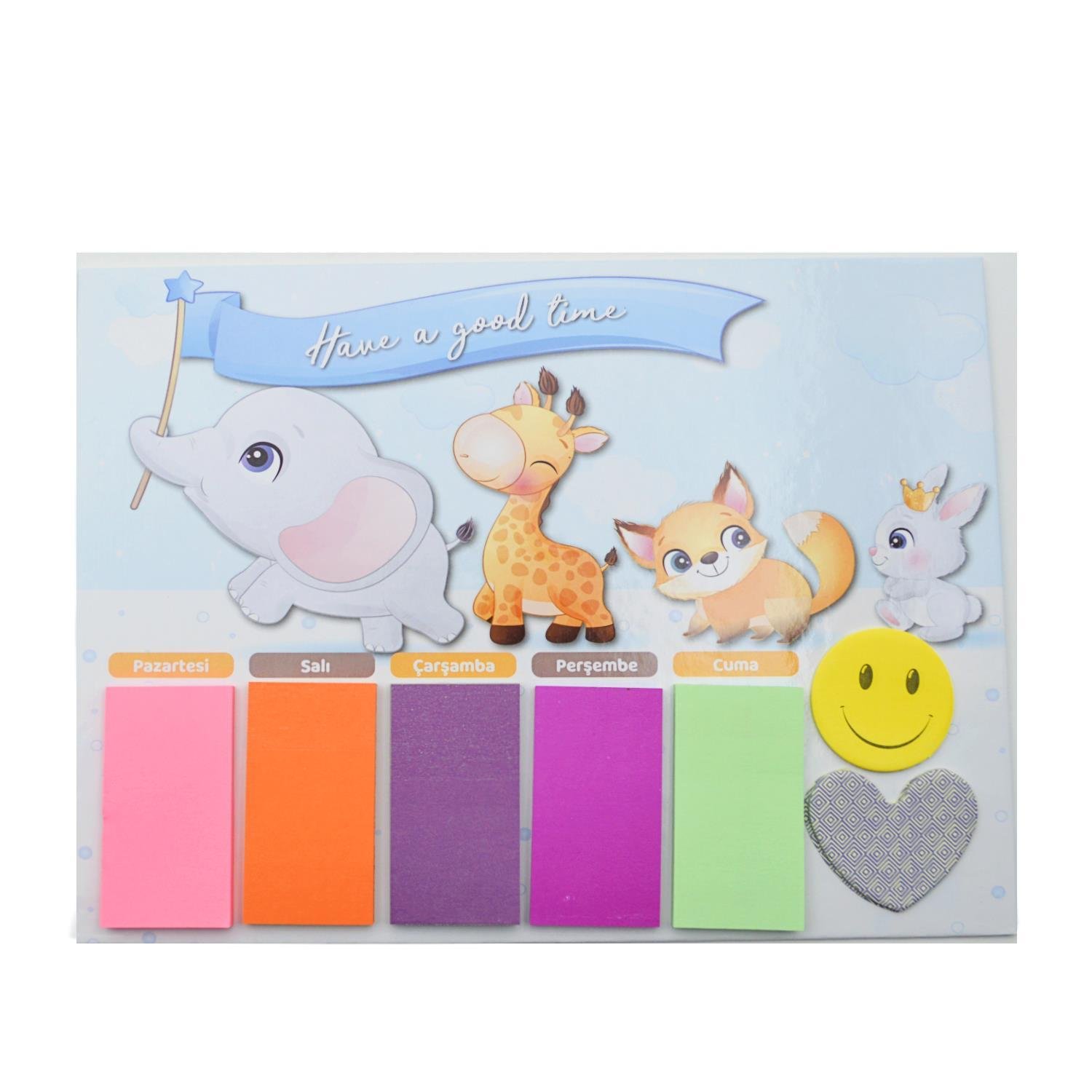 NOTYAZNotYaz 22x30 50 Yaprak 5 Blok Haftalık Planlayıcı Sevimli Orman Hayvanları (Fil-Zürafa-Tilki-Tavşan) (HP-3778)