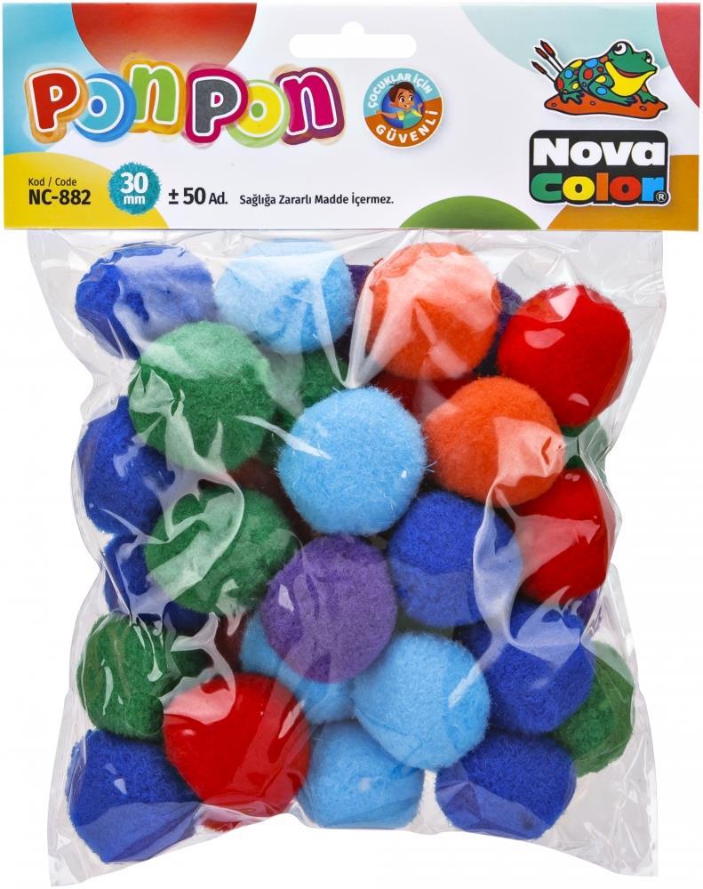 Nova ColorNova Color Ponpon 30 mm Karışık Renk 50Li (NC-882)