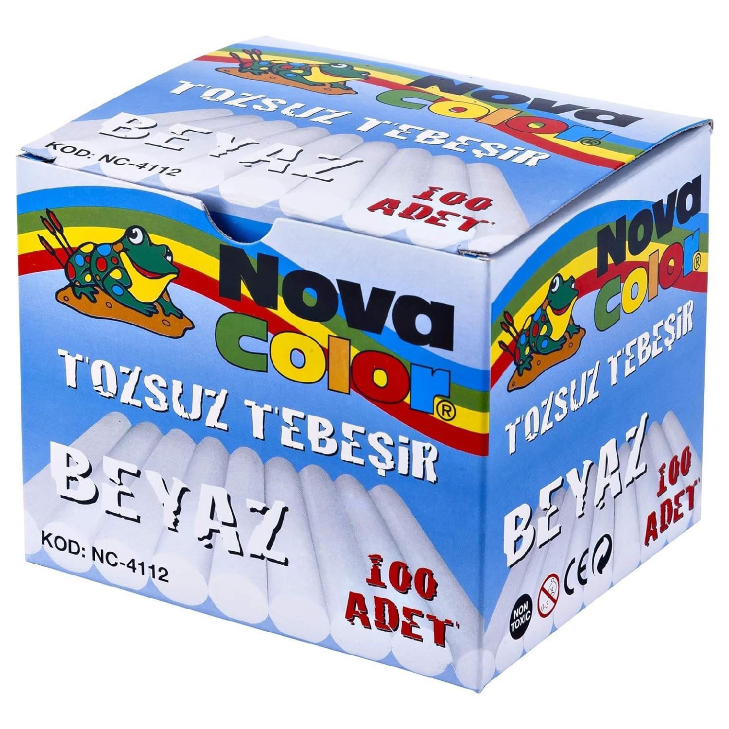 Nova ColorNova Color Tozsuz Beyaz Ve Renkli Tebeşir 200 Lü Set 
