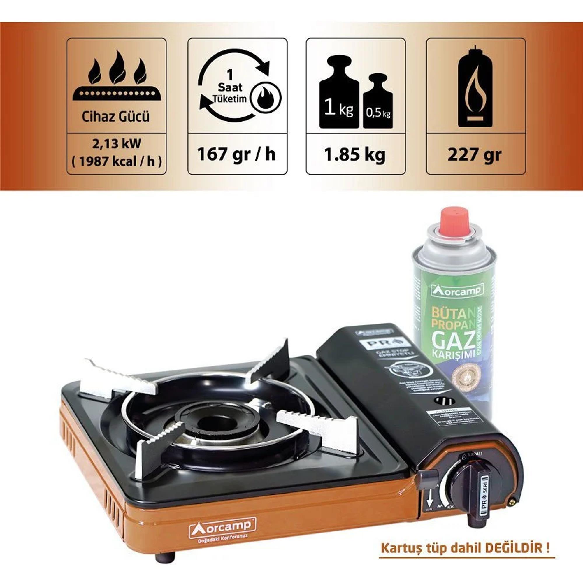OrcampOrcamp Tekli Portatif Kamp Ocak Gaz Stop Emniyetli Taba CK 505 GKH