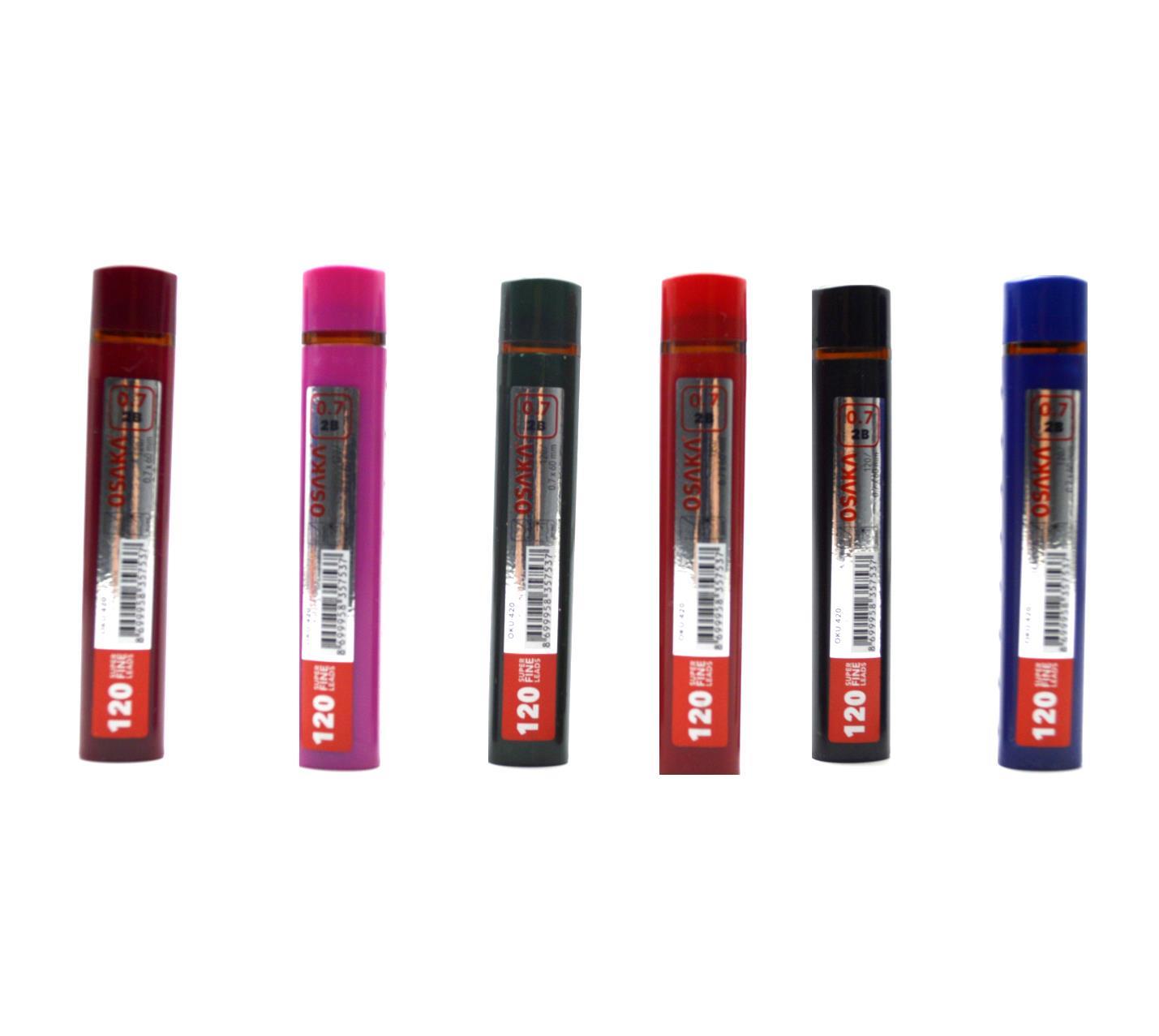 OsakaOsaka 2B 60 mm 0.7 Kalem Ucu 120 li 1 Adet Tüp Ana Renkler Oku-420