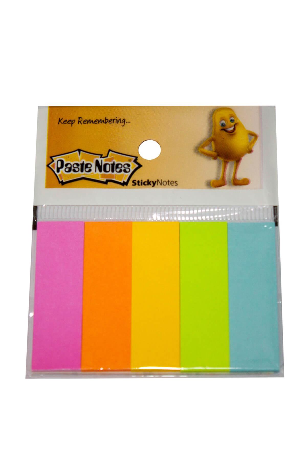 Paste NotesPaste Notes Neon Renkli Arkası Yapışkanlı Ayraç 5 Renk