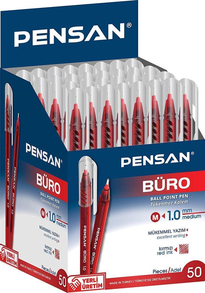 PENSANPensan Büro 50 Li Tükenmez Kalem Mavi Siyah Kırmızı Seçenekli