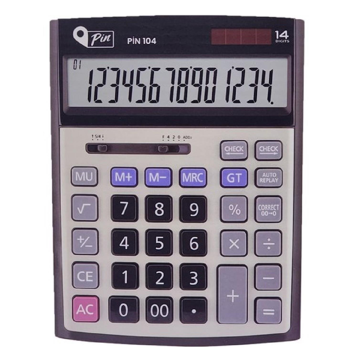 PinPin 104 14 Hane Siyah Masaüstü Hesap Makinesi GKE