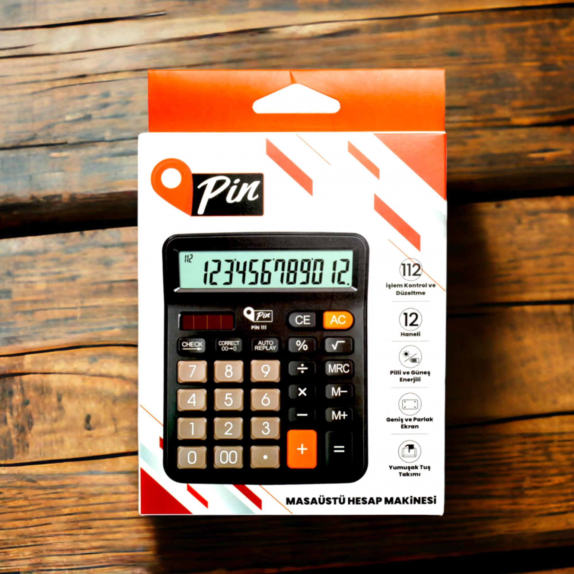 PinPin 111 Büyük Boy 12 Hane Masaüstü Hesap Makinesi