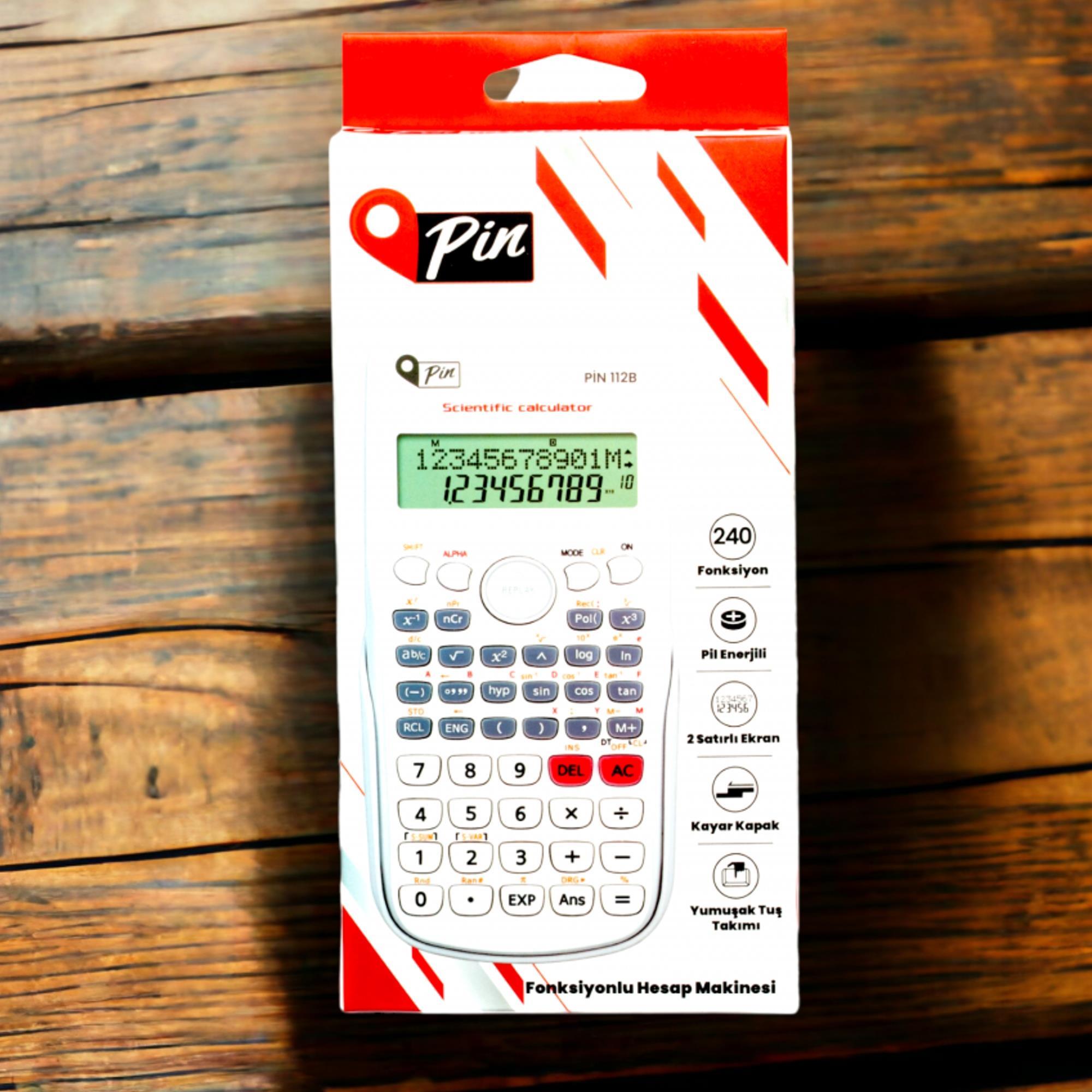PinPin 112B Beyaz 240 Bilimsel Fonksiyonlu Hesap Makinesi GKE