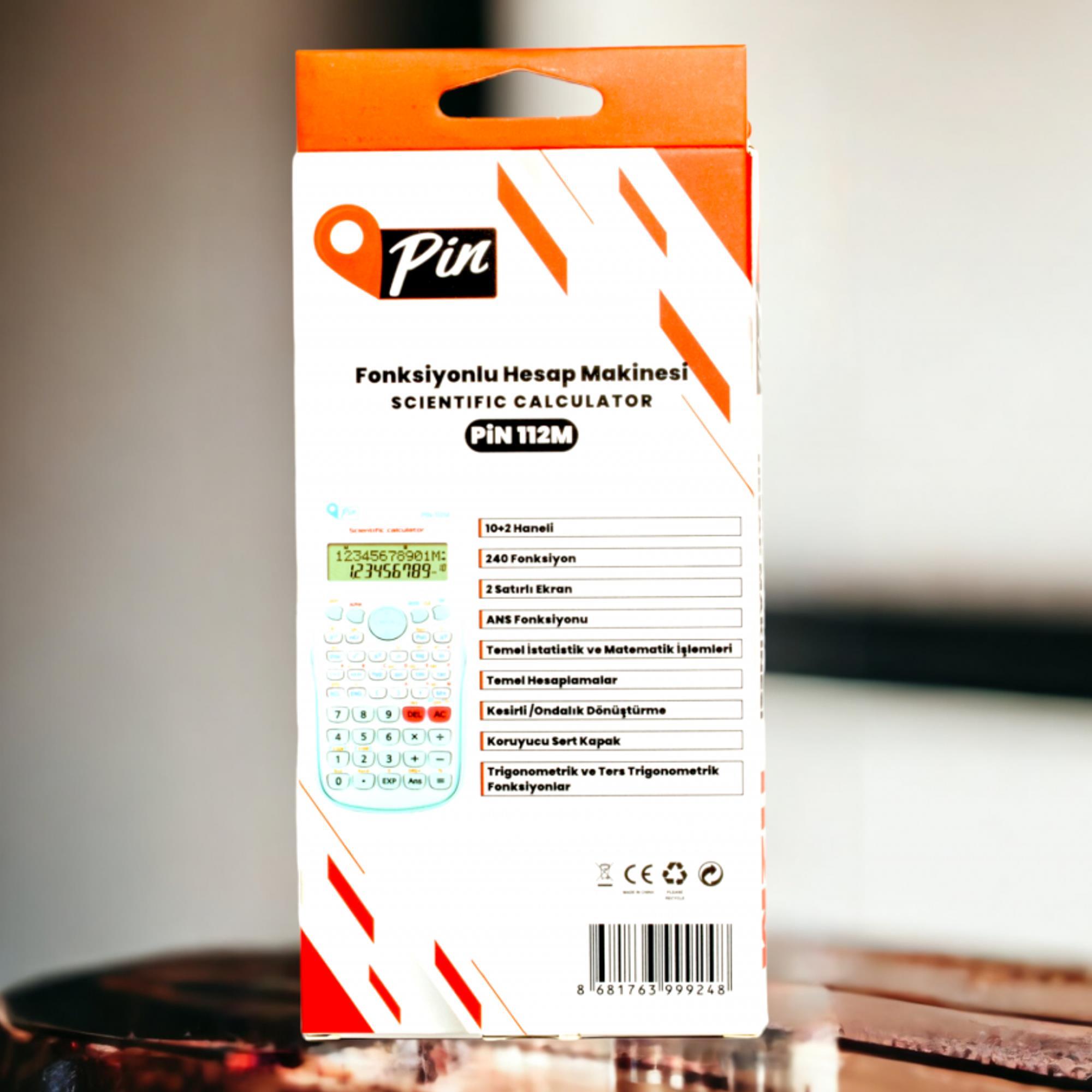 PinPin 112M Mavi 240 Bilimsel Fonksiyonlu Hesap Makinesi GKE