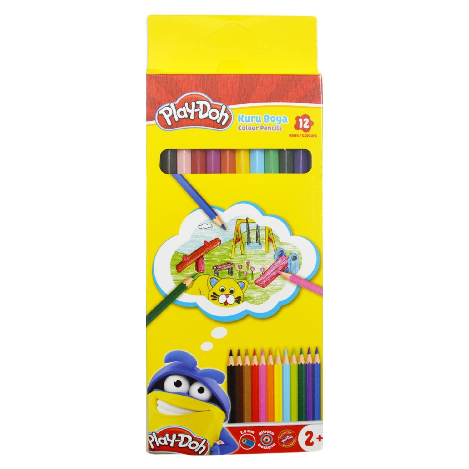 Play-DohPlay-Doh Karton Kutu Tam Boy Kuru Boya 12 Renk (KU001)