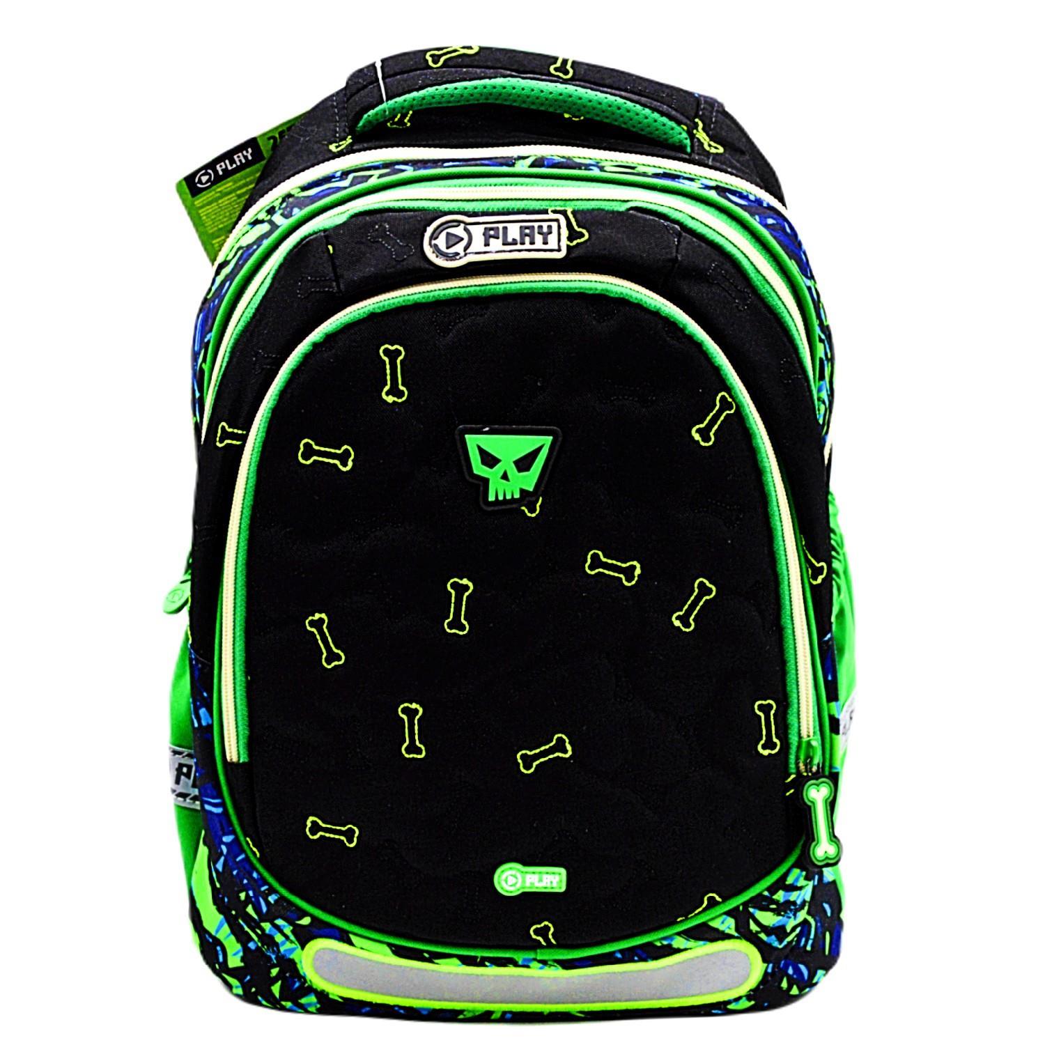 PlayPlay Maxx Bone 3 Bölmeli Okul Sırt Çantası Siyah (161837)