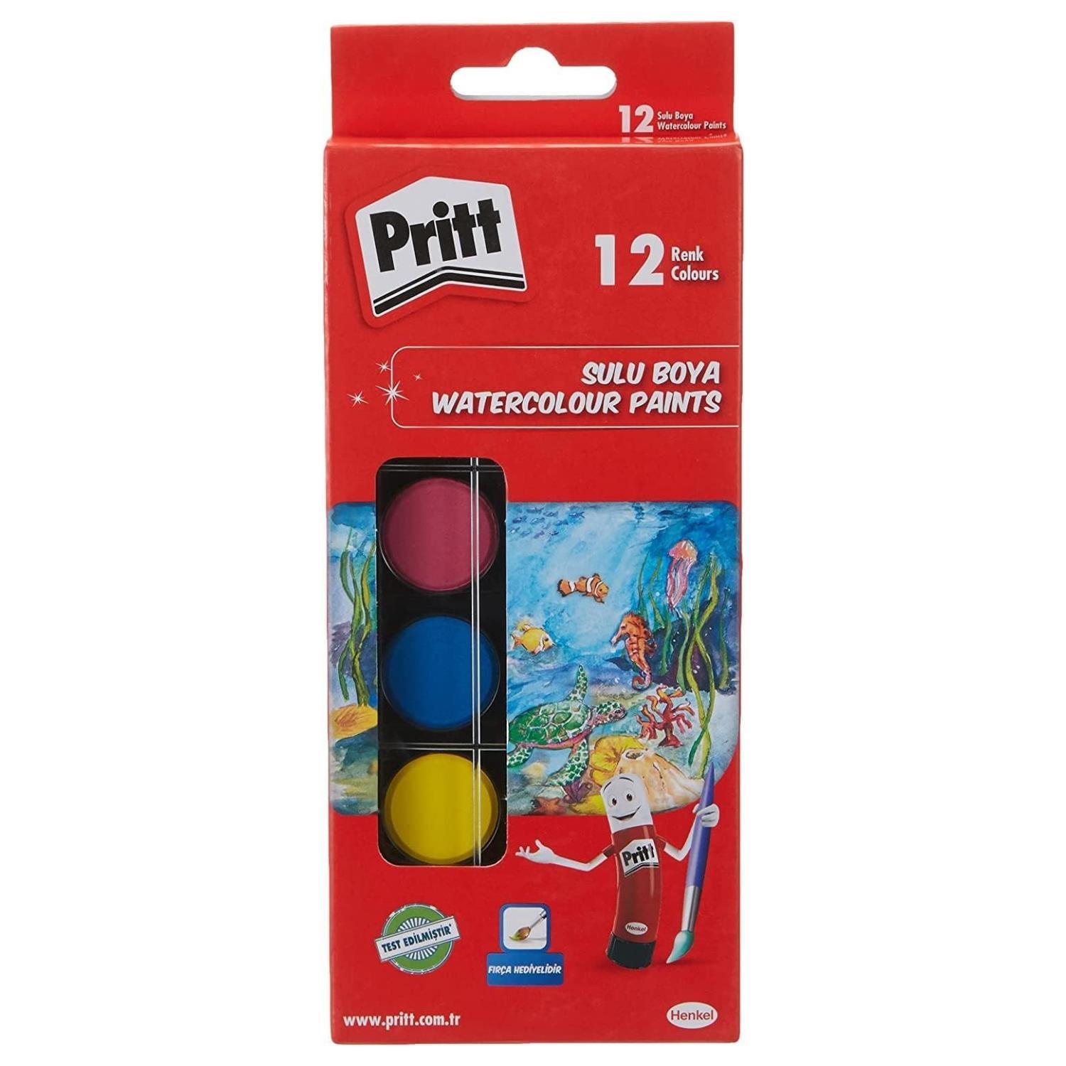 PrittPritt Boyama Seti Kuru Sulu Pastel Keçeli ve 43 Gr Stick Yapıştırıcı Kırtasiye Seti