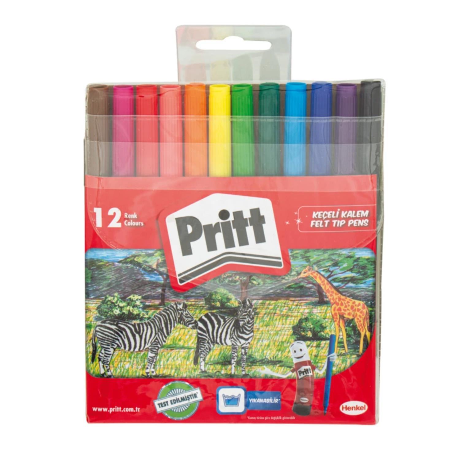 PrittPritt Boyama Seti Kuru Sulu Pastel Keçeli ve 43 Gr Stick Yapıştırıcı Kırtasiye Seti