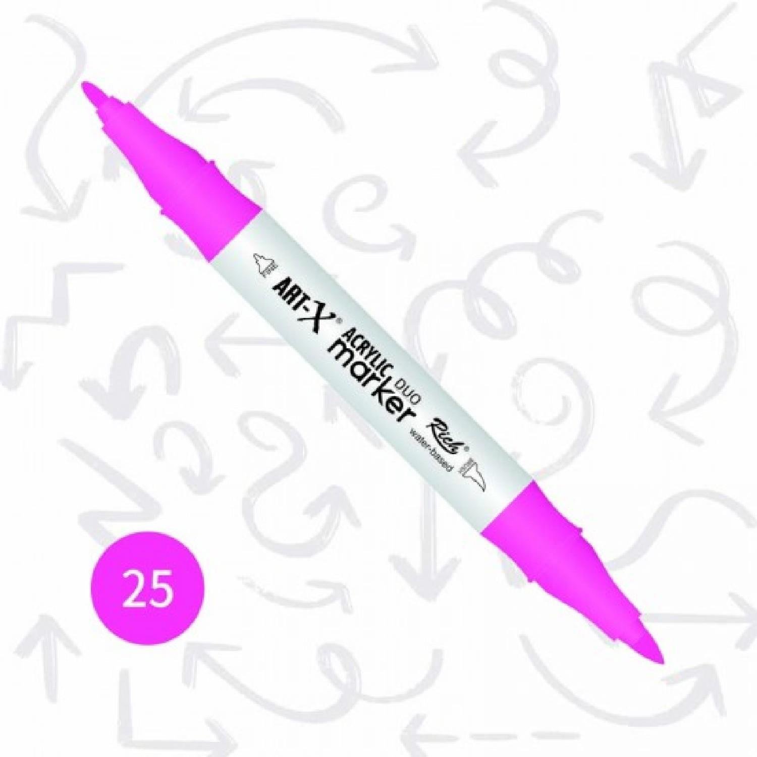 RİCHRich Art-X Acrylic Marker Duo Su Bazlı Çift Uçlu Kalem 24 Renk (18054)