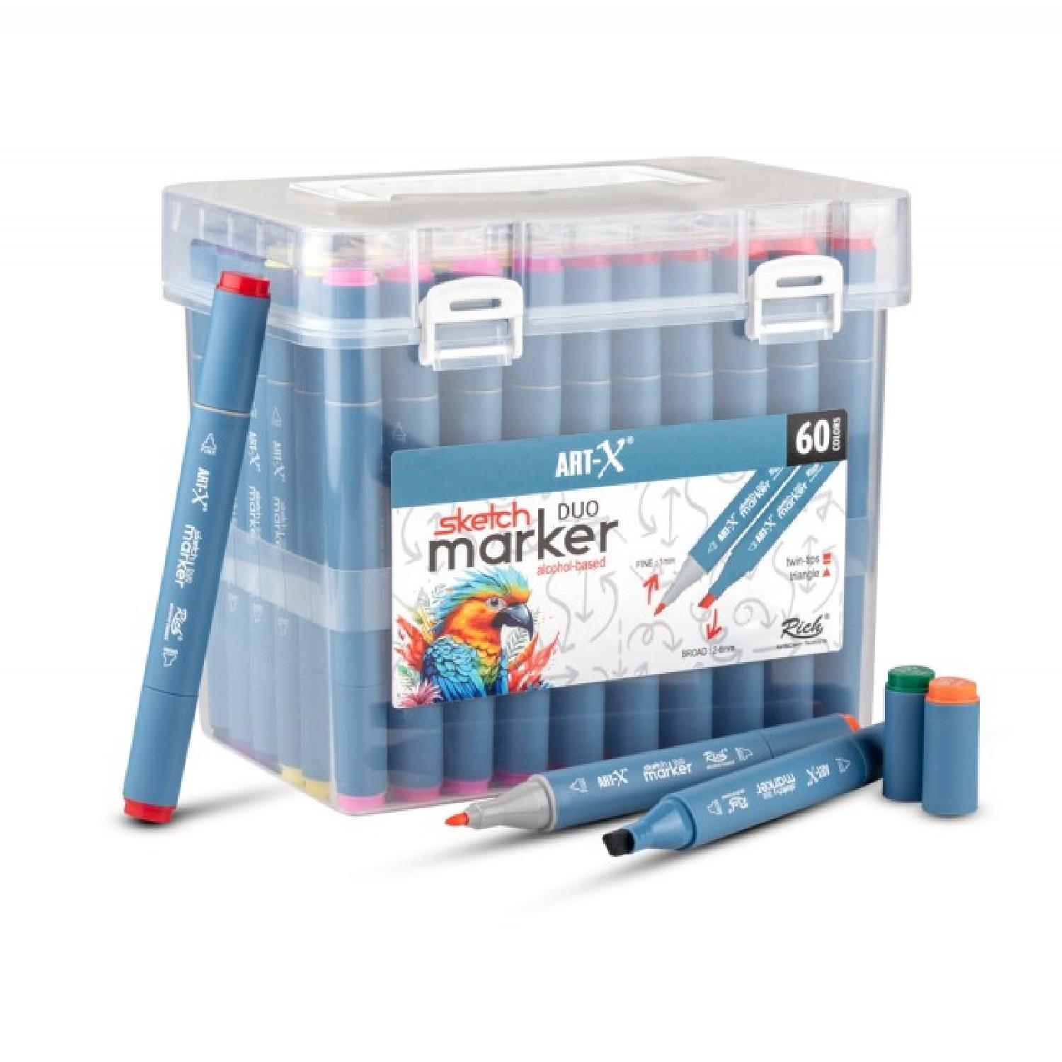 RİCHRich Art-X Sketch Marker Duo Su Bazlı Çift Uçlu Kalem 60 Renk (KOD: 18050)