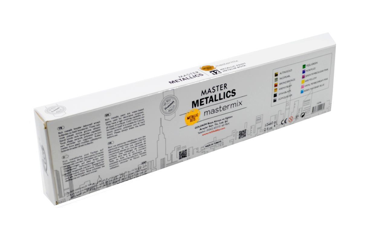 RİCHRich Mastermix Akrilik Boya 60 cc 12 li Metalik Renkler