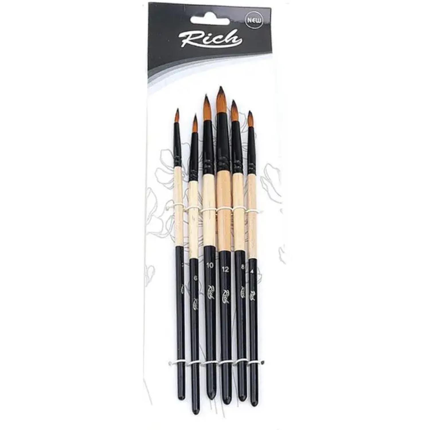 RİCHRich Stroke Yuvarlak Uçlu Fırça Seti 6 lı (Set: 5) (11218)