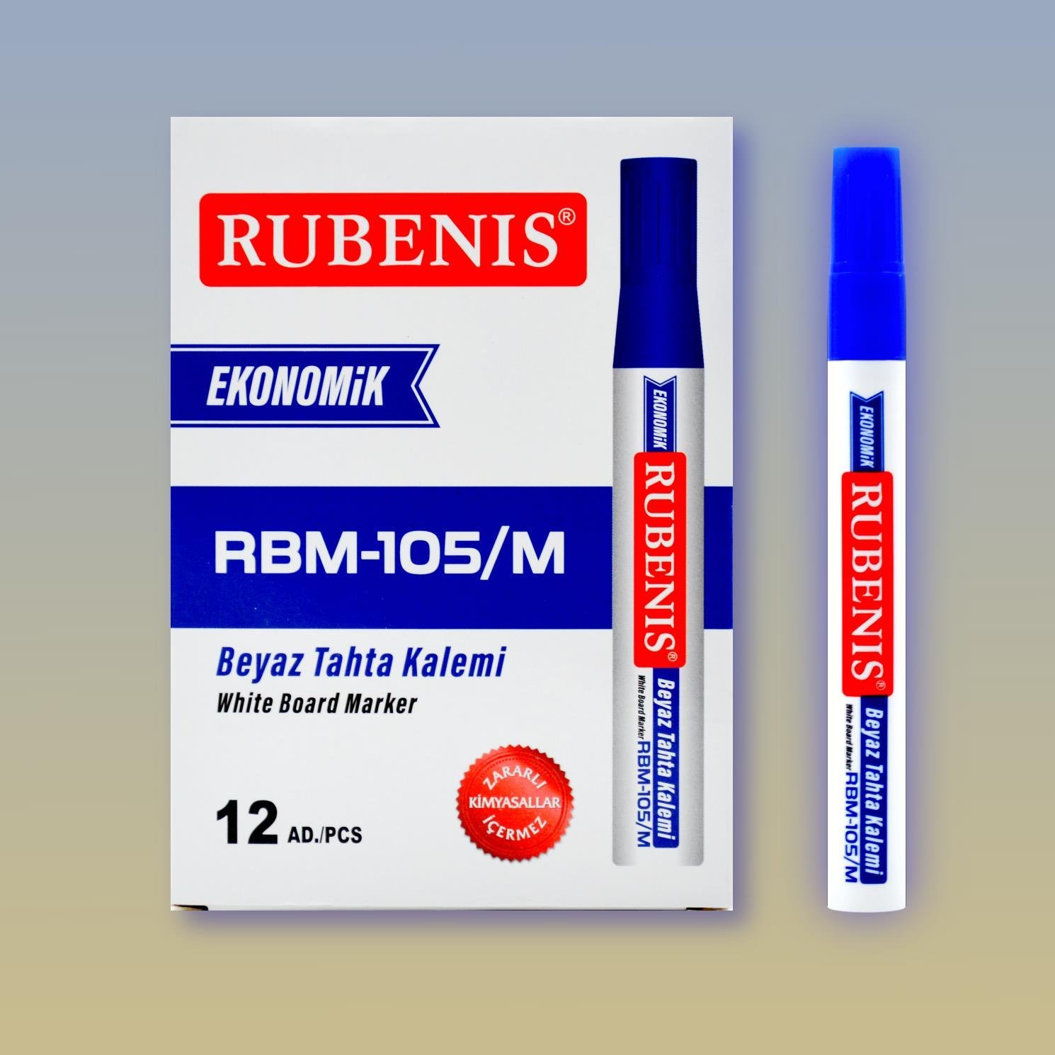 RubenisRubenis Ekonomik Beyaz Tahta Kalemi Mavi 12 Adet