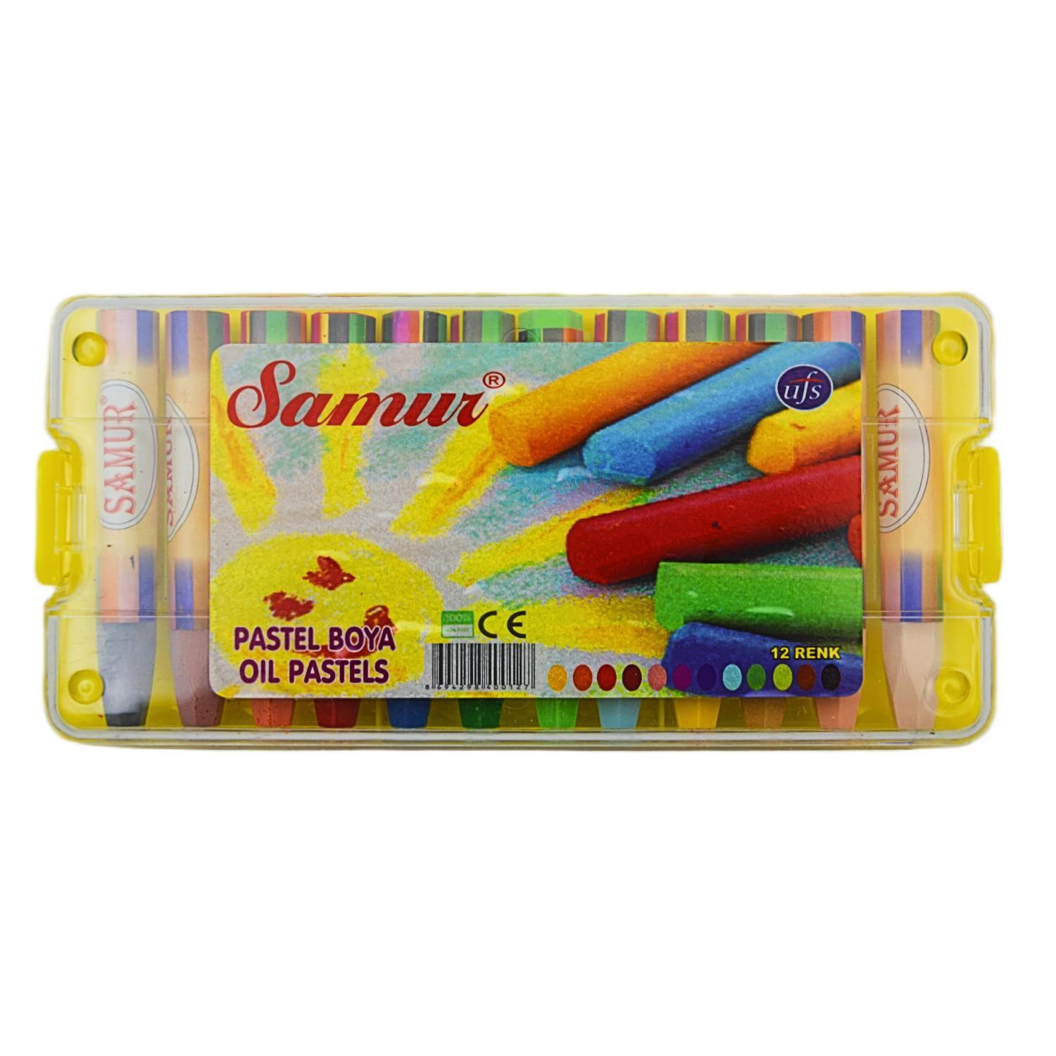 SamurSamur Plastik Kutulu Pastel Boya 12 Renk