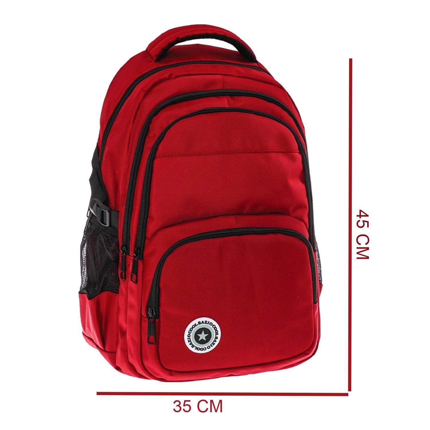 SazioSazio Pop Cool Kaplan 4 Bölmeli Okul Sırt Çantası Bordo(161959)