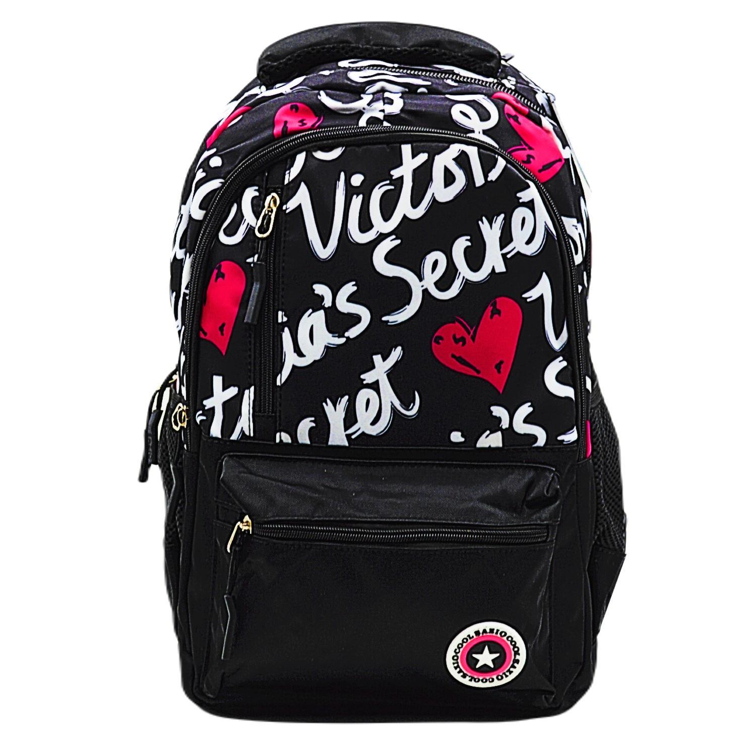 SazioSazio Pop Cool Sidley 4 Bölmeli Okul Sırt Çantası Siyah (161955)