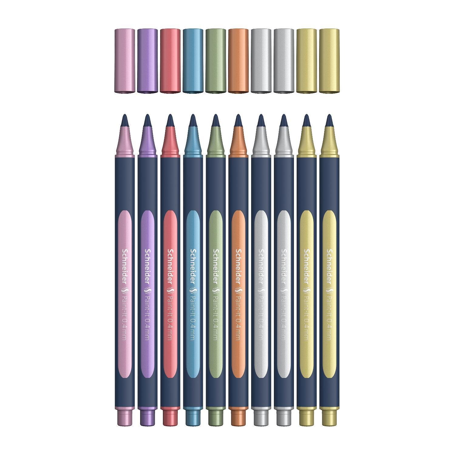 SchneiderSchneider Paint-It 050 Metalik Roller Kalem 0.4mm Metal Tüp 10 Lu SCR513