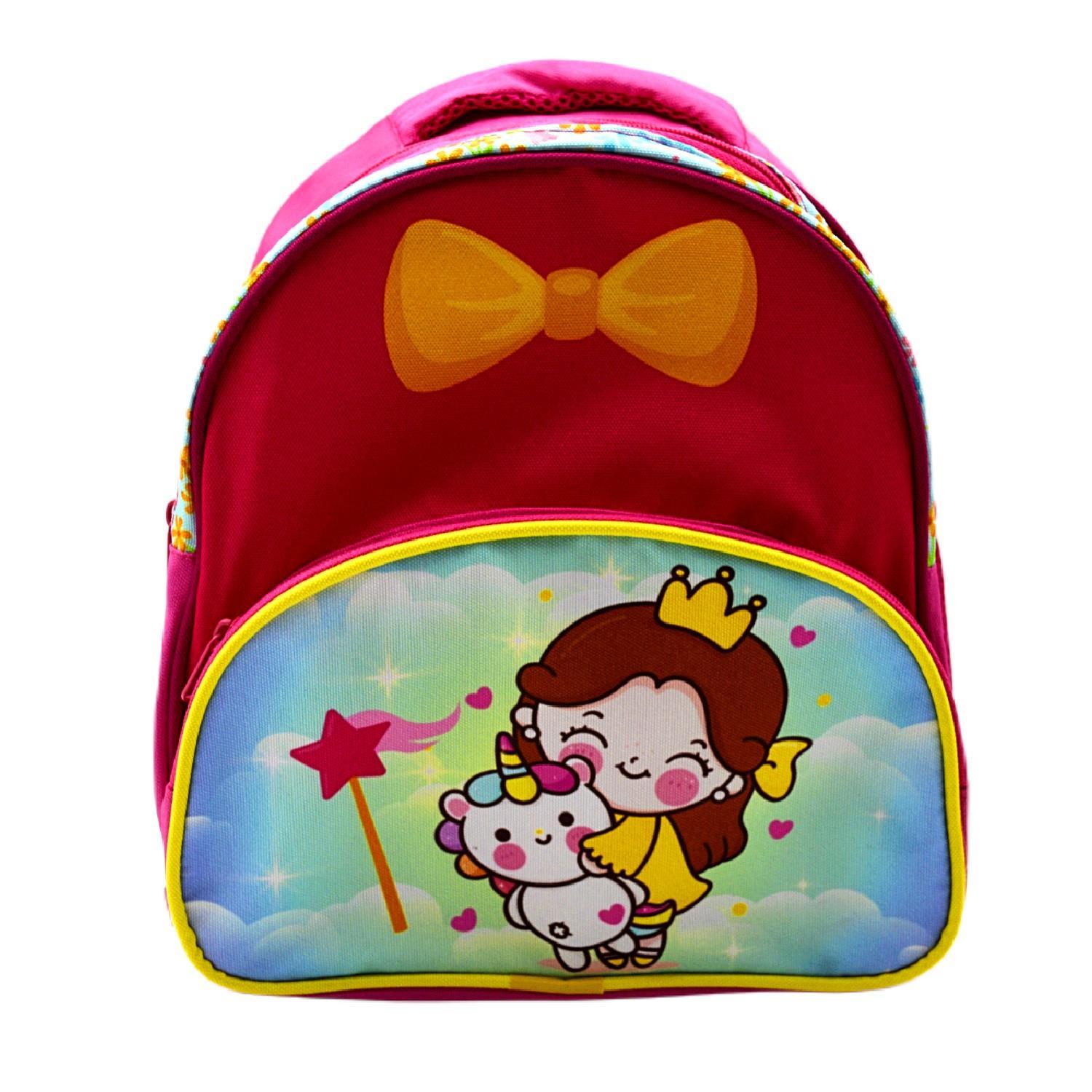 SentorSentor 3 Bölmeli Anaokulu Sırt Çantası Prenses Ve Unicorn Baskılı 