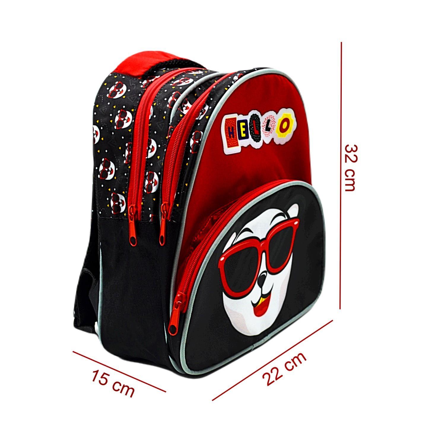 SentorSentor 3 Bölmeli Gözlüklü Anaokulu Sırt Çantası Gözlüklü Panda Baskılı