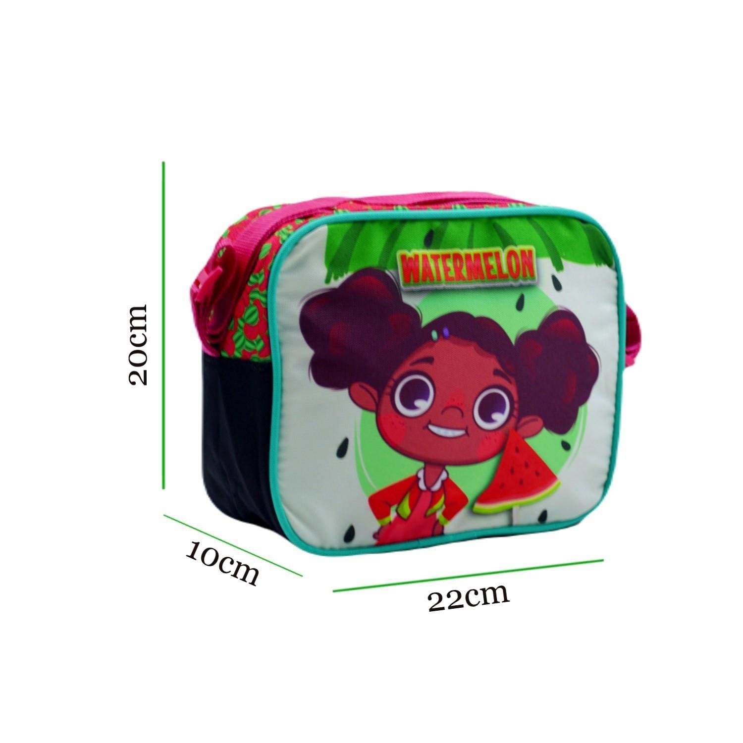 SentorSentor 3 Bölmeli İlkokul Okul Sırt Çantası Ve Beslenme Çantası Watermelon Siyah