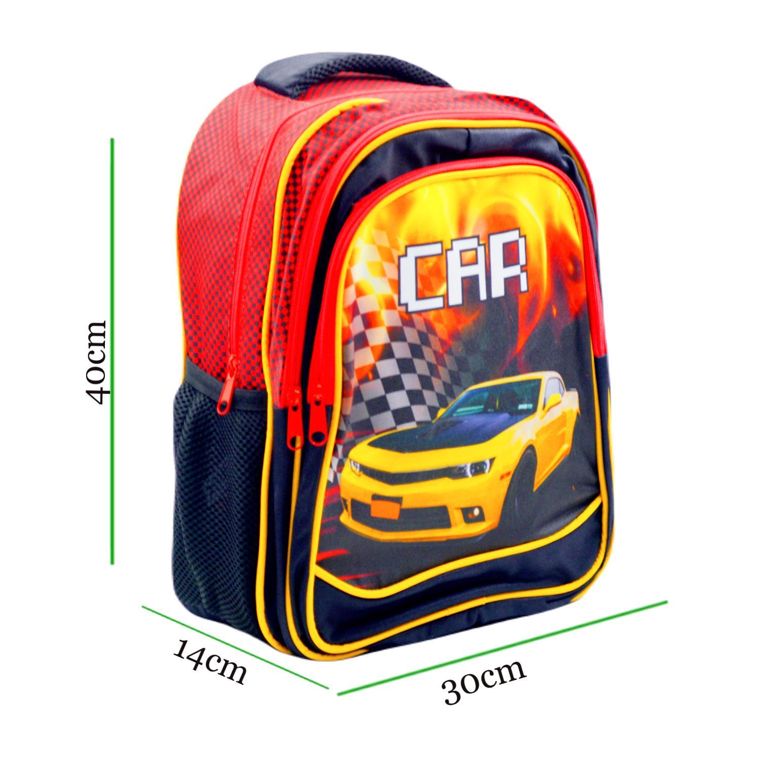 SentorSentor 3 Bölmeli İlkokul Okul Sırt Çantası Ve Beslenme Çantası Car Siyah