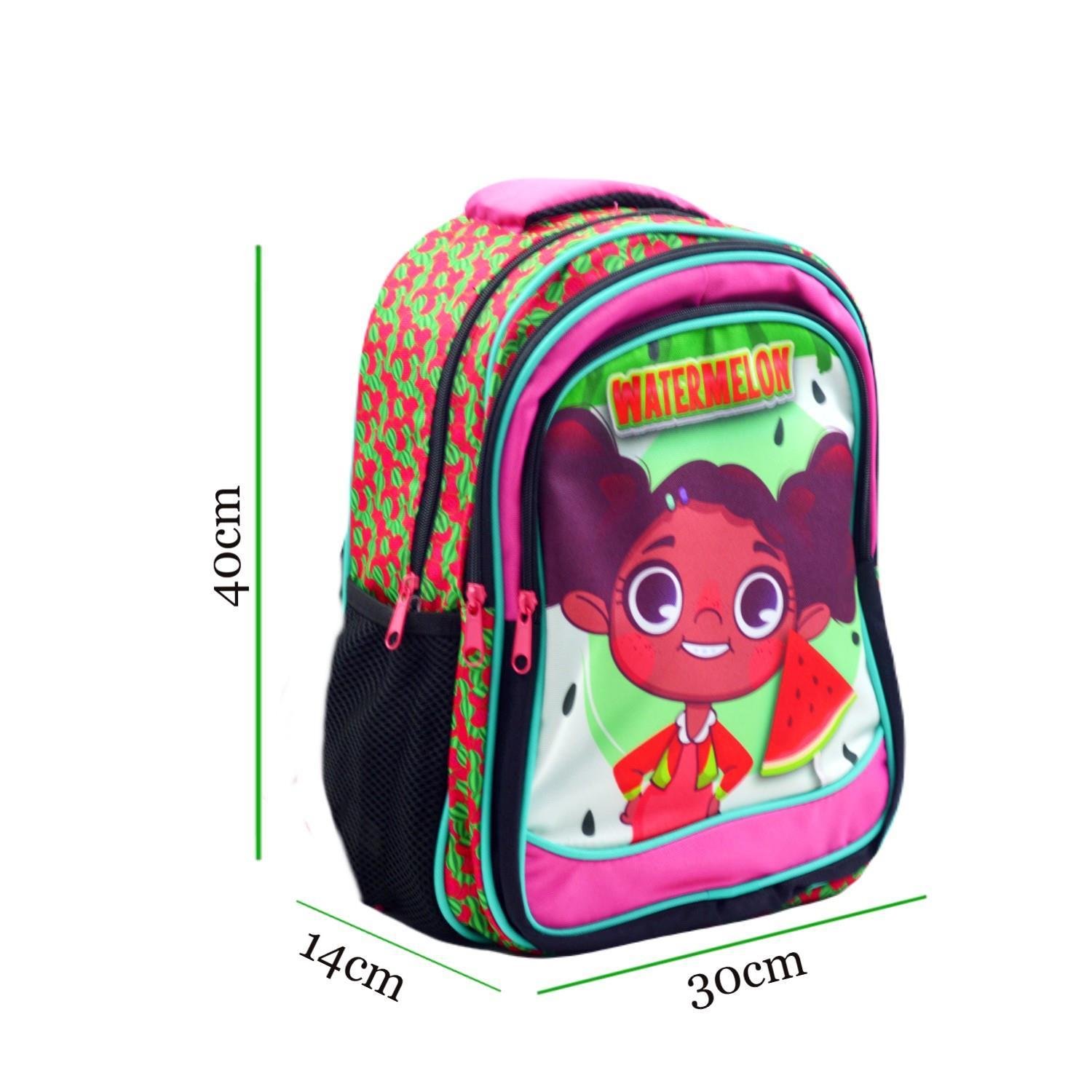 SentorSentor 3 Bölmeli İlkokul Okul Sırt Çantası Ve Beslenme Çantası Watermelon Siyah