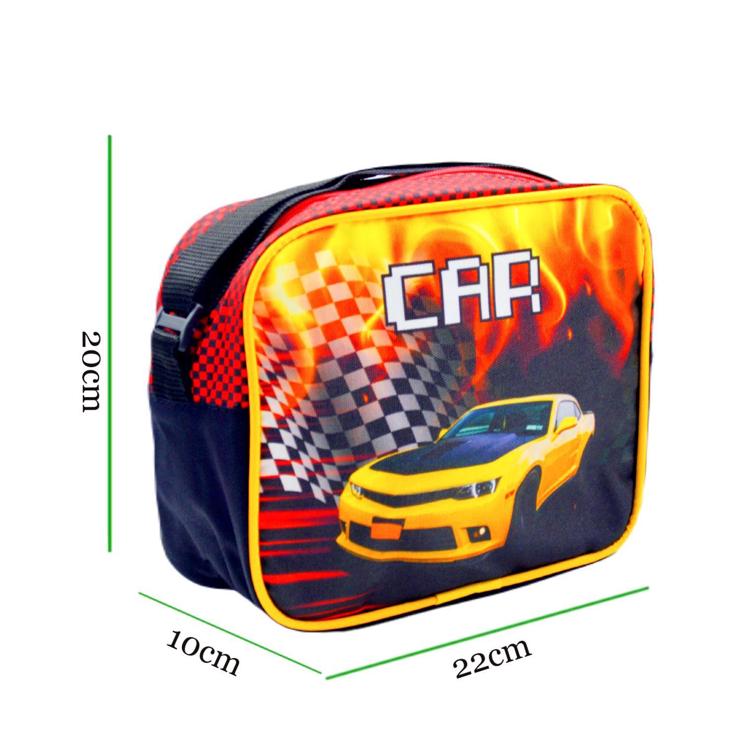 SentorSentor 3 Bölmeli İlkokul Okul Sırt Çantası Ve Beslenme Çantası Car Siyah