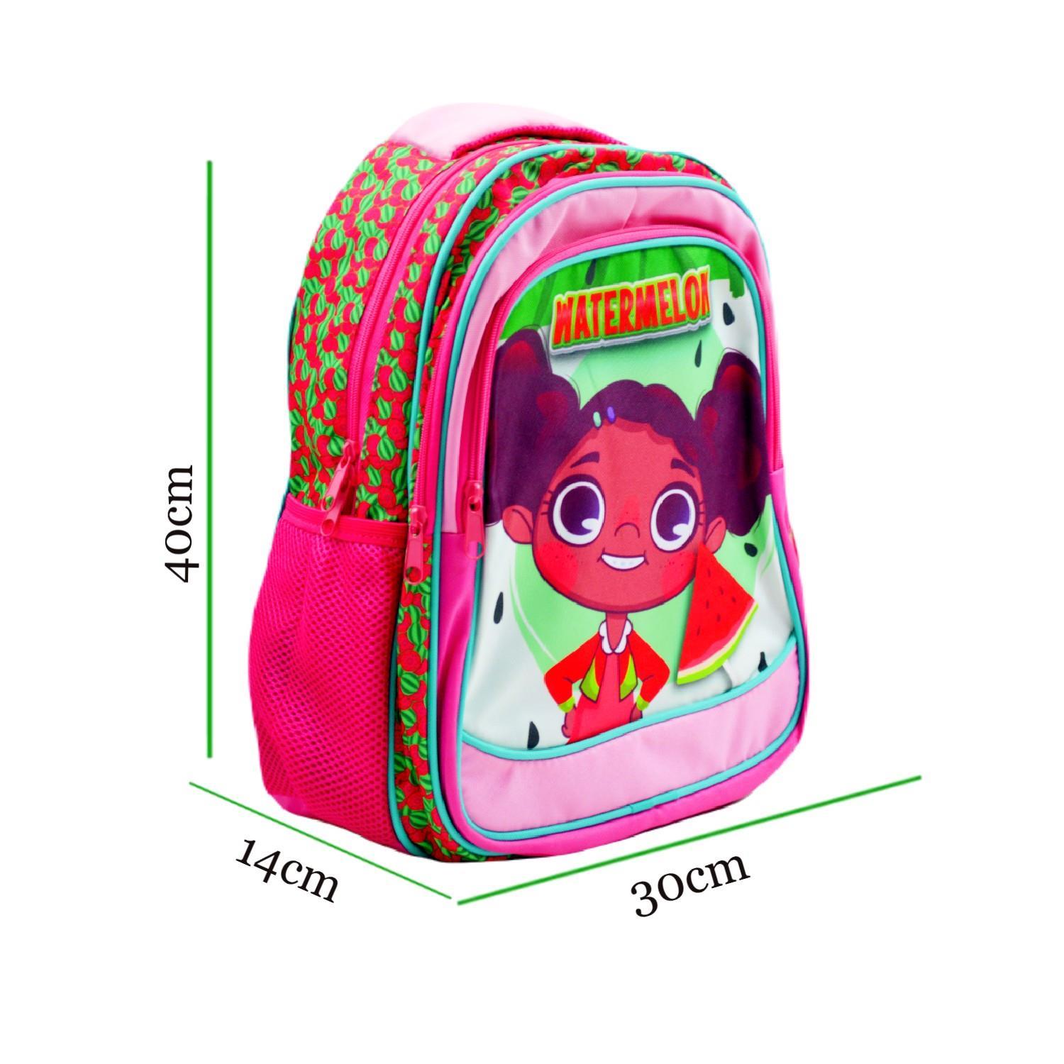 SentorSentor 3 Bölmeli İlkokul Okul Sırt Çantası Ve Beslenme Çantası Watermelon Pembe