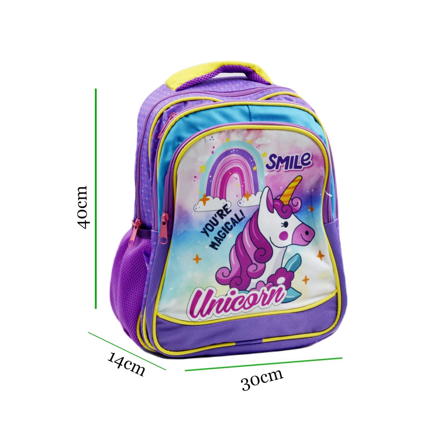 SentorSentor 3 Bölmeli İlkokul Okul Sırt Çantası Ve Beslenme Çantası Unicorn Mor