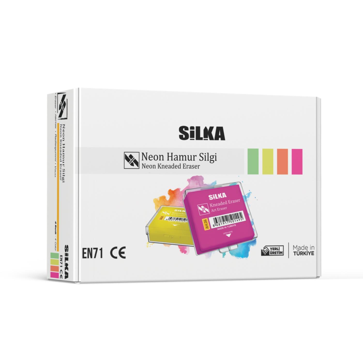 SİLKASilka Hamur Silgi Neon Renk ART-26R (12 Adet)