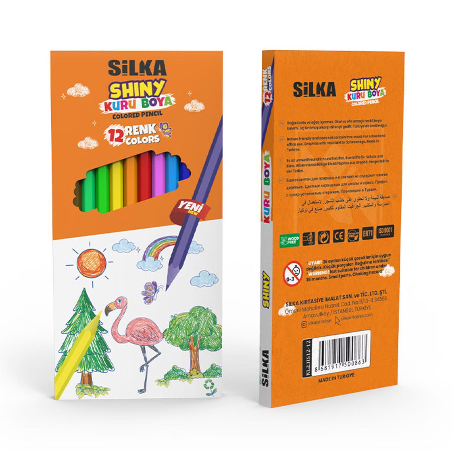 SİLKASilka Kaly Shiny Tam Boy Kuru Boya 12 Renk