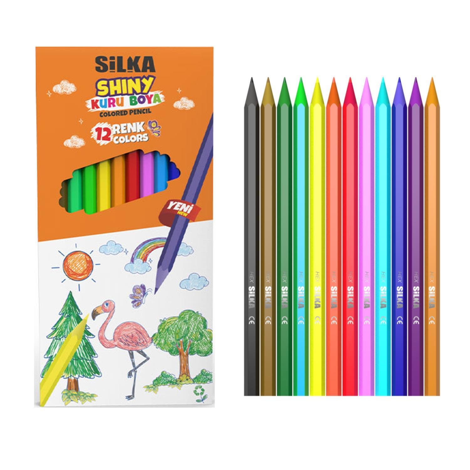 SİLKASilka Kaly Shiny Tam Boy Kuru Boya 12 Renk