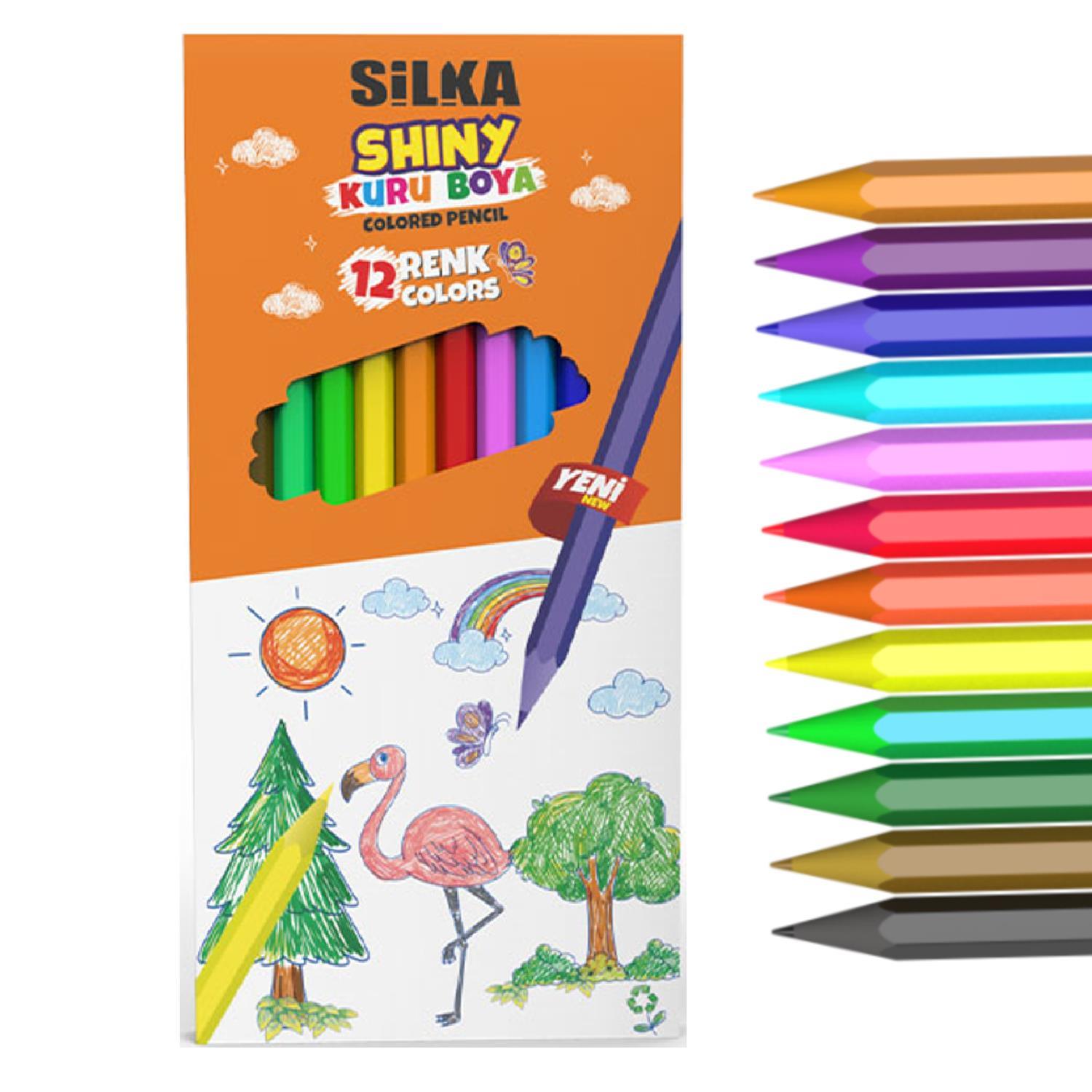 SİLKASilka Kaly Shiny Tam Boy Kuru Boya 12 Renk