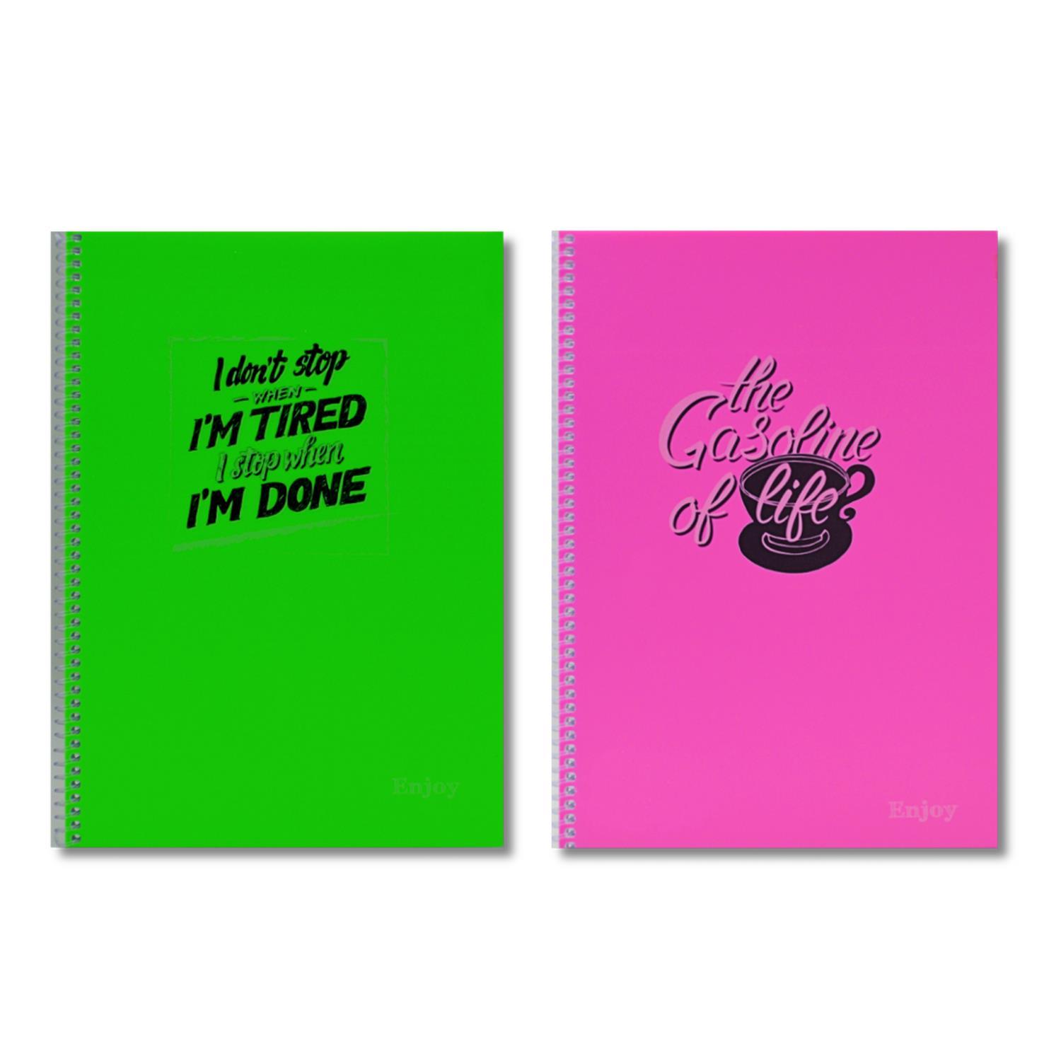 SimSim Enjoy A4 60 Yaprak Plastik Kapak Spiralli Defter Çizgili