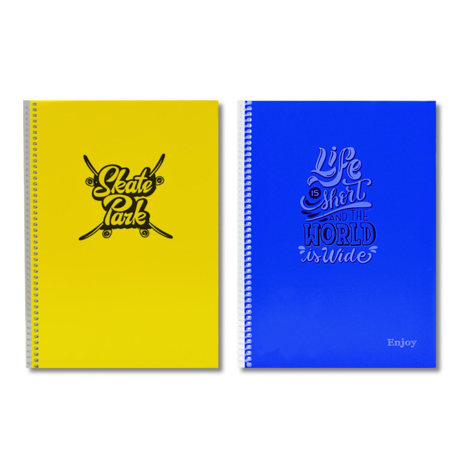 SimSim Enjoy A4 96 Yaprak Plastik Kapak Spiralli Defter DÜz 