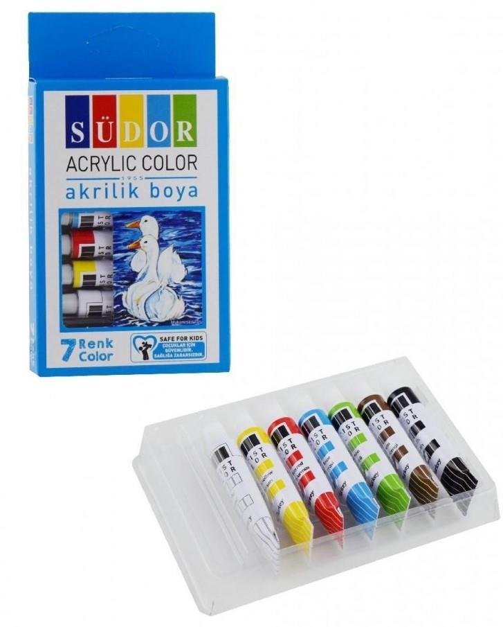 SÜDORSüdor Akrilik Boya Tüp 9 Ml x 7 Renk