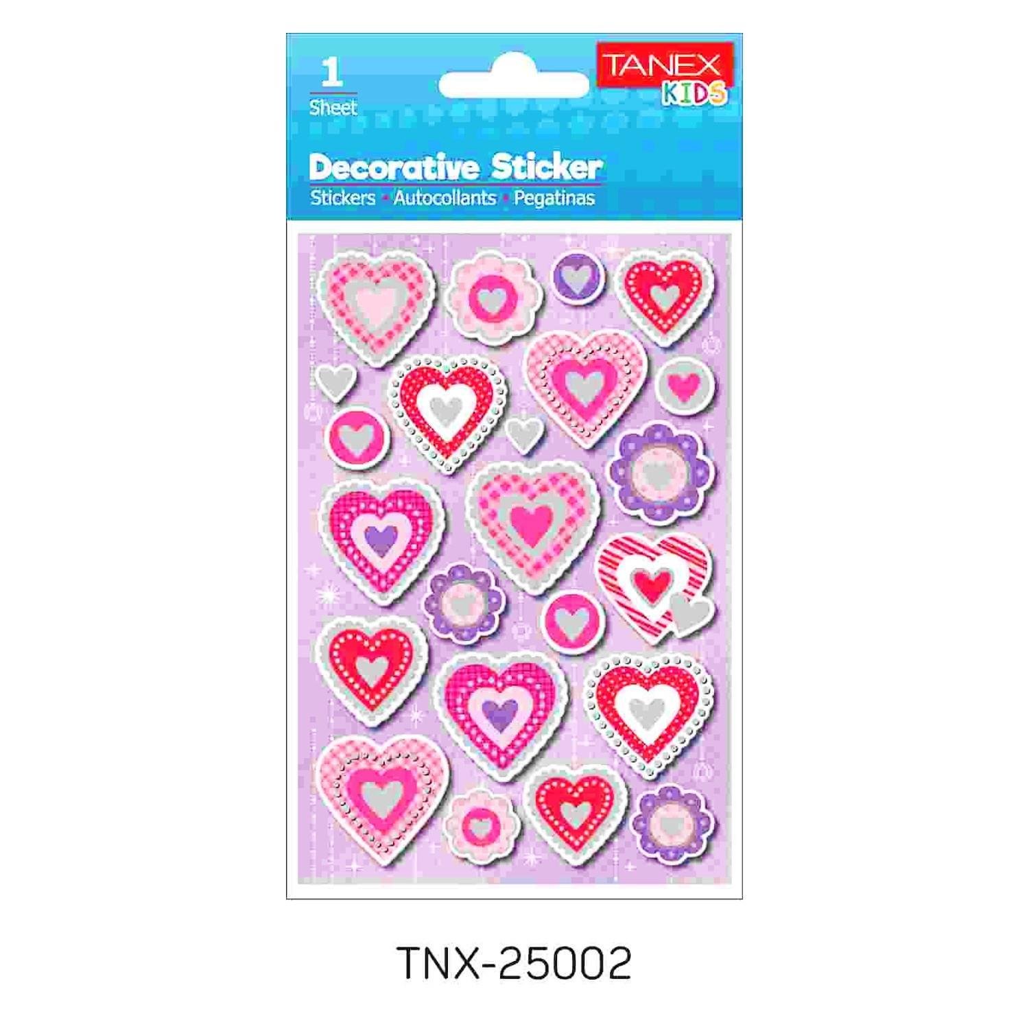 TanexTanex Kids Sticker Puffy Parıltılı Kalpler Serisi 23 Parça (25002)
