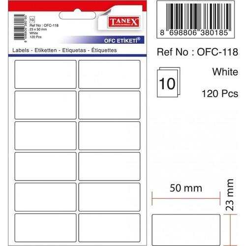 TanexTanex Ofc-118 Beyaz Ofis Etiketi 23x50 Mm 10 Syf-120 Adt