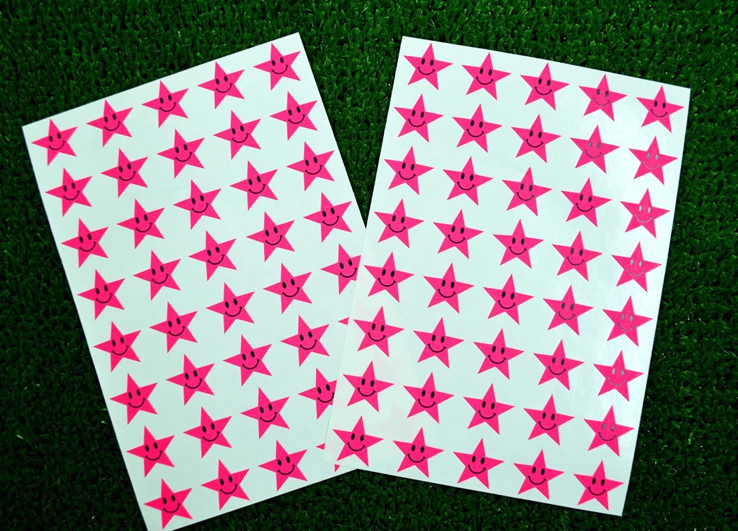 TanexTanex TNX-306 Flo Yıldız Pembe Gülen  Etiketi 17 Mm 80 Adet