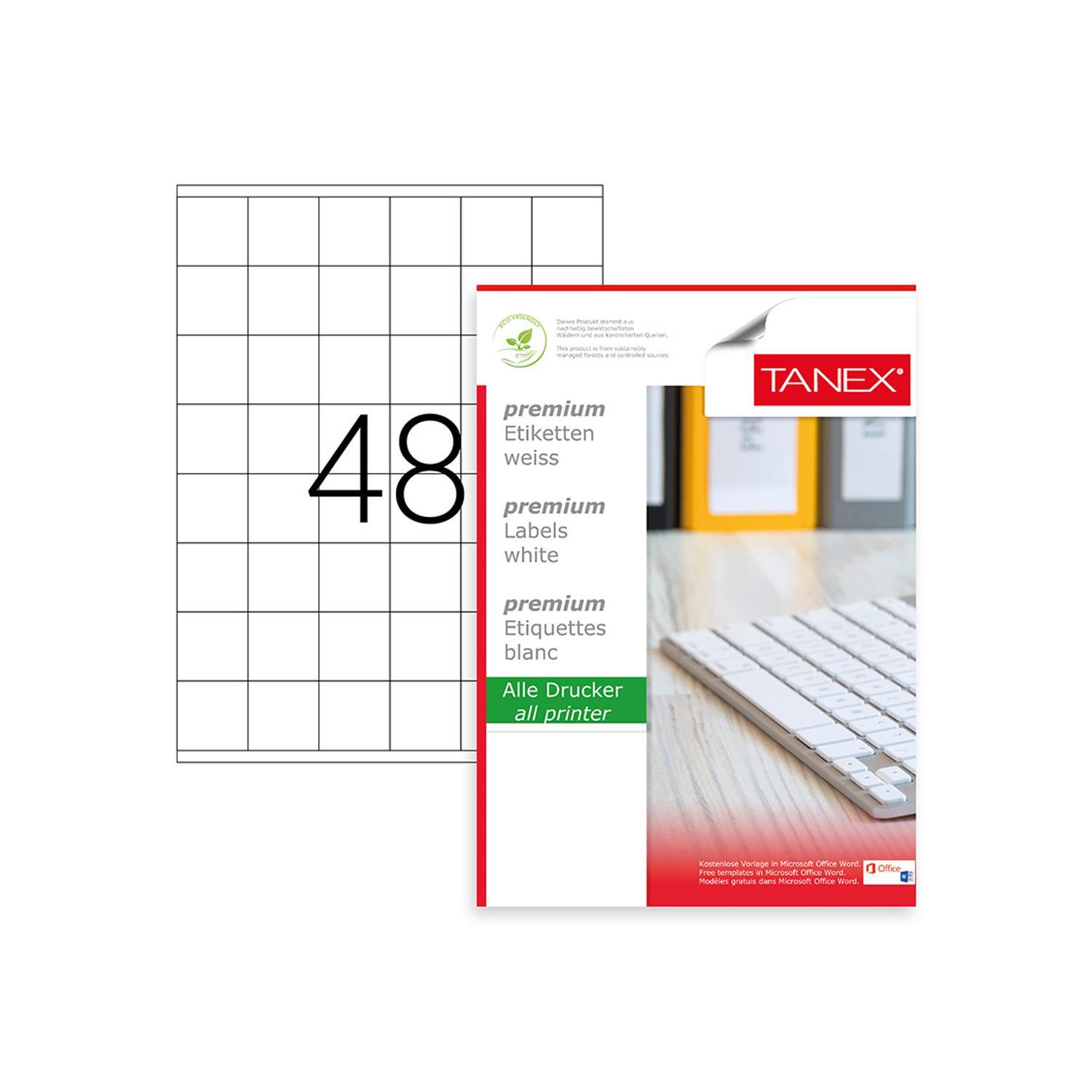 TanexTanex TW-2137 Beyaz Laser Etiket 35x37.125 mm 100 Adet