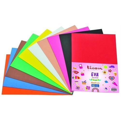 TiconTicon Yapışkanlı Eva A4 10 Lu Karışık Renk