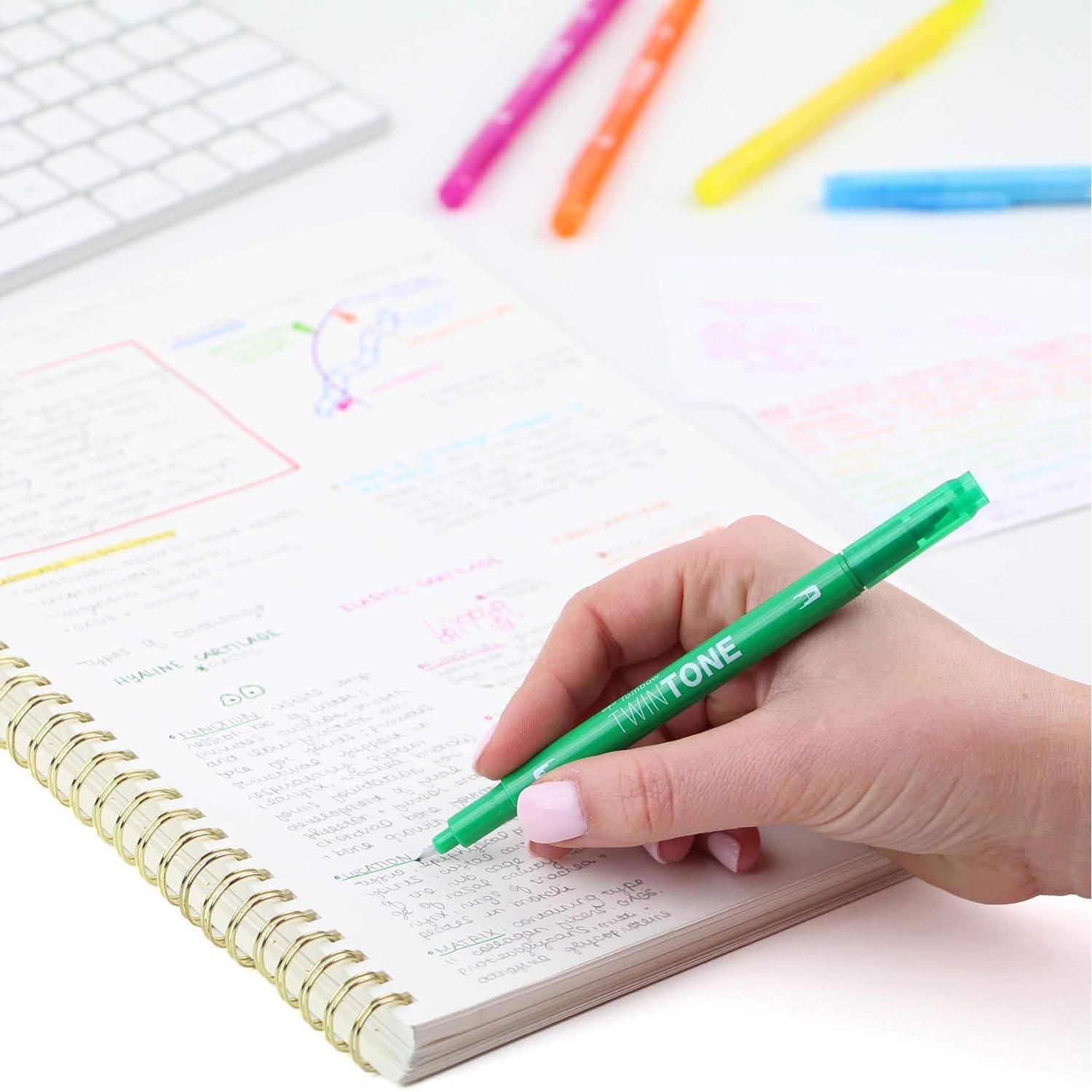 TombowTombow TwinTone Çift Uçlu Markör Kalem 12 Renk Rainbow (61526)