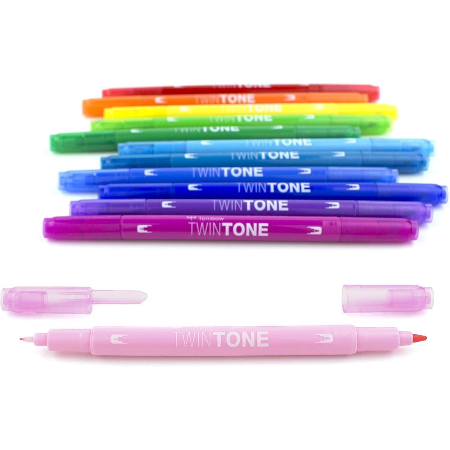 TombowTombow TwinTone Çift Uçlu Markör Kalem 12 Renk Rainbow (61526)