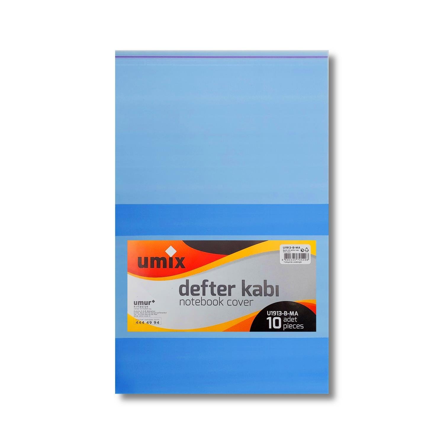 UmixUmix A5 Hazır Yapışkanlı Defter Kabı 10 lu Mavi