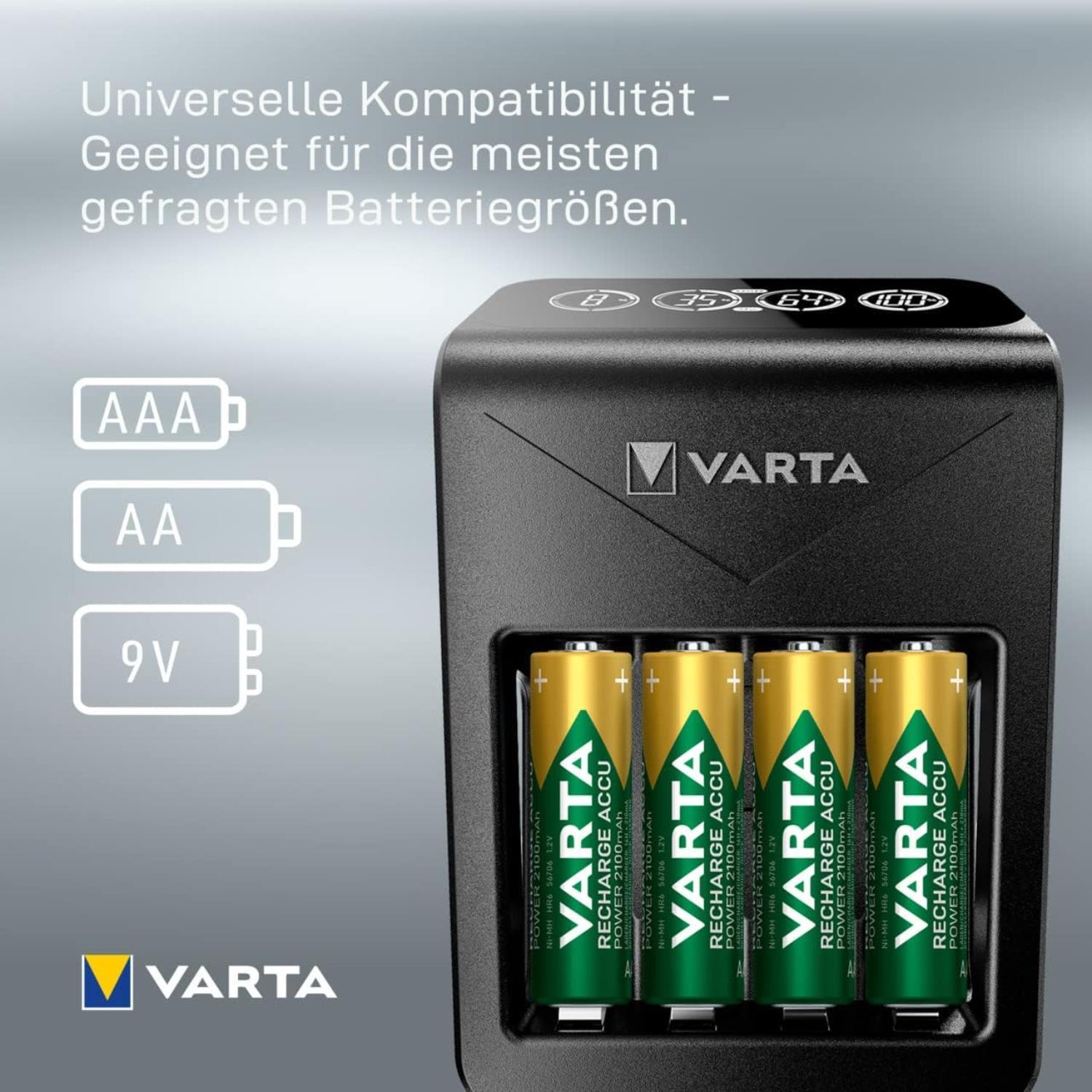 VartaVarta LCD Plug Charger Plus Şarj Cihazı + 4 x 2100 Mah AA Şarjlı Pil