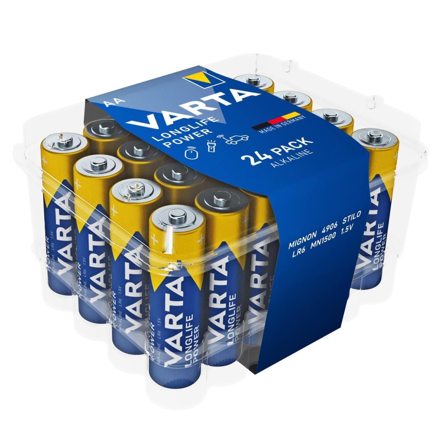 VartaVarta Longlife Power Alkalin Pil Kalın AA 24 lü Pvc Kutu