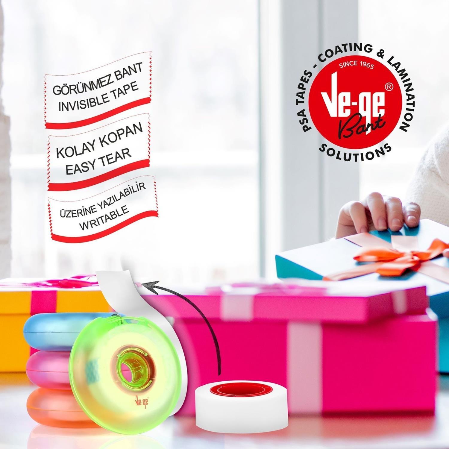 VE-GEVege Donut Soft Görünmez Bant 19x25 m Bant Kesme Makineli Turuncu